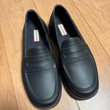 HUNTER 블랙 레인 슈즈