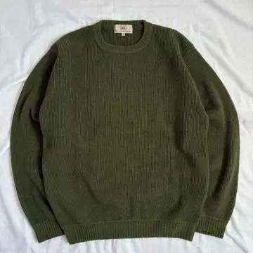 새상품급 HUNDRED CLUB 크루넥 니트 모스그린 아메카지 M