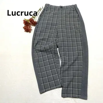 새상품급 루쿠르카 속기모 팬츠 그레이 계열 체크 M 가을/겨울 센소유니코