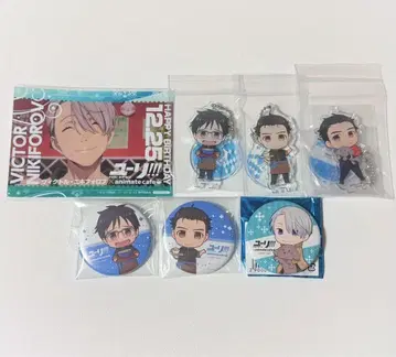 유리!!! on ice 애니메이트 카페 아크릴 스탠드 캔뱃지 유리 빅토르