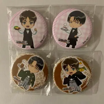 진격의 거인 캐릭터움 카페 엘렌 리바이 캔뱃지 전 4종 세트