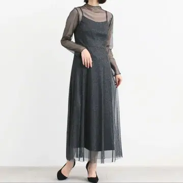 [ 새상품급 ] kaene 라메 튤 메로우 원피스