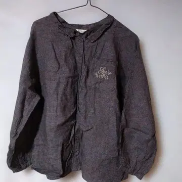 사만사 모스모스 홈즈 체크 무늬 린넨 긴팔 셔츠