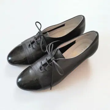 cava cava 사바사바 레이스업 로퍼 가죽 신발 블랙 24.5