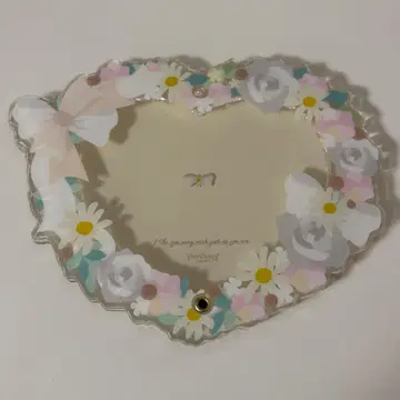 FUKUYA 후쿠야 하트 플라워 리스 아크릴 프레임 화이트 백 AGF