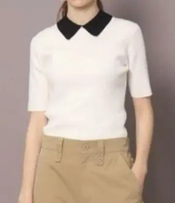 DRESSTERIOR 클레릭 칼라 리브 니트 폴로 니트 반팔 니트 36