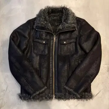 y2k 가죽 자켓 퍼 자켓 구제 의류 짧은 기장 헤이세이