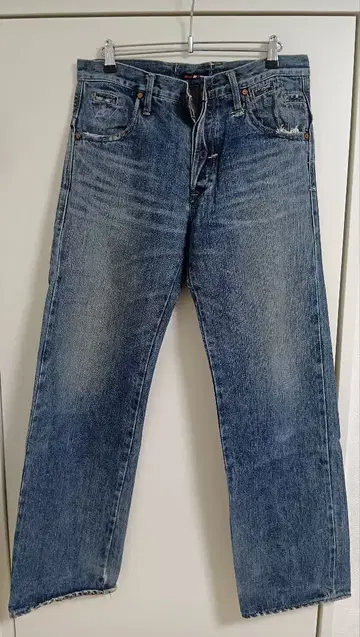 폴 스미스 RED EAR 스트레이트 데님 라이트 블루 데미지 가공