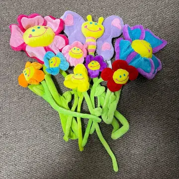 컬러풀한 꽃과 나비 봉제 인형 9개 세트