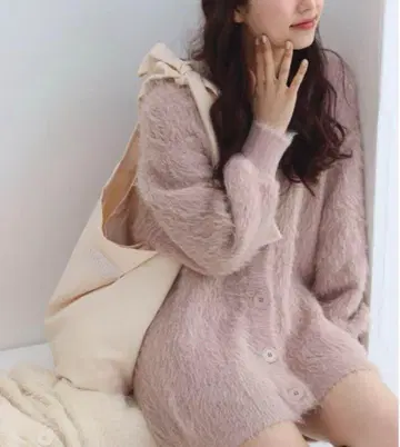 muguet 뮤게 샤기 니트 가디건 프리 사이즈