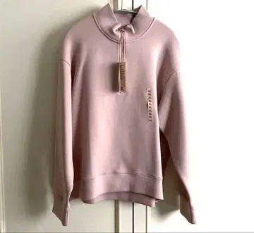택 포함 새상품 무인양품 이중 편직 하프 지퍼 스웨트 셔츠 라이트 핑크