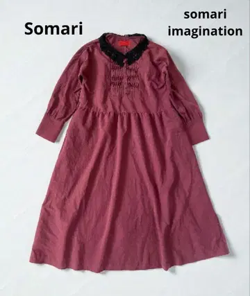 somari 핀턱 레이스 옷깃 원피스 2 앤티크풍 디자인