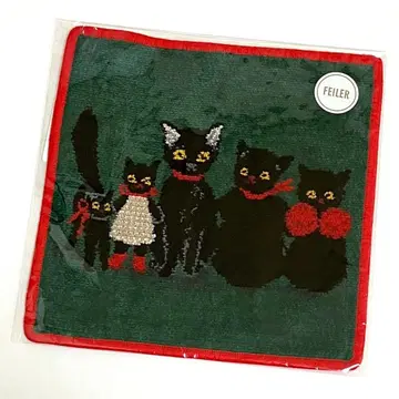 페이 러 검은 고양이 속 검은 고양이 손수건 테두리 레드