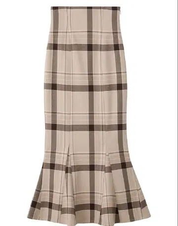 하이웨스트 머메이드 스커트 체크 0 사이즈