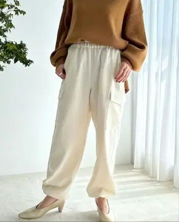 LEPSIM 트윌 밀리터리 카고 팬츠 아이보리 프리 사이즈