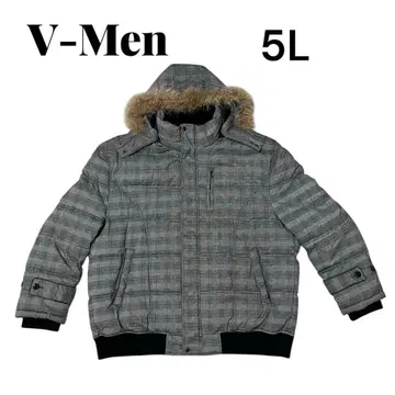 V-Men 체크 무늬 다운 자켓 5L