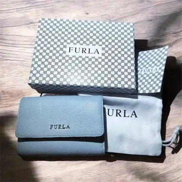 새상품급 FURLA 훌라 3단 폴더형 지갑 라이트 블루