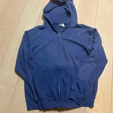 80s Hanes USA제 지퍼 후드티 네이비 퍼플네이비 알루미늄 지퍼