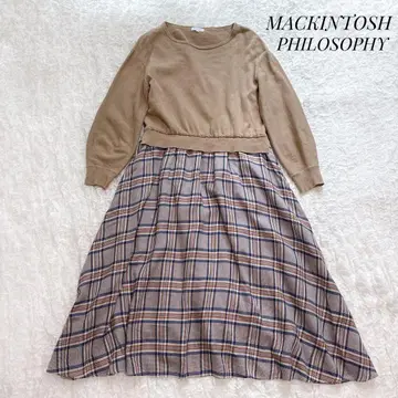 MACKINTOSH PHILOSOPHY 도킹 절개 체크 원피스