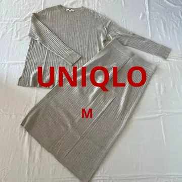 유니클로 리브 그레이 셋업 M