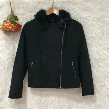 리엔다 인조 모피 라이더 자켓 [ S ] 아우터 블랙