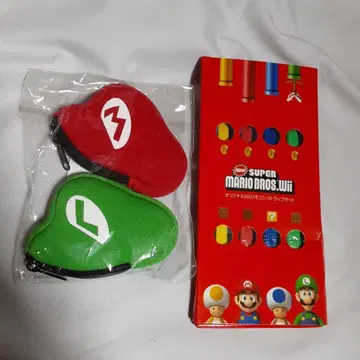 NEW 슈퍼 마리오 브라더스 Wii 스트랩 세트 파우치 모자 동전 지갑