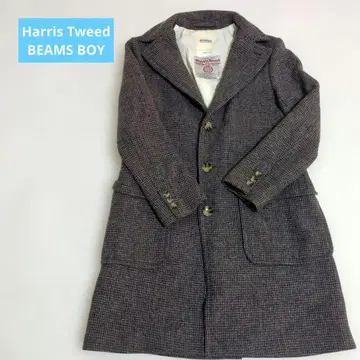 해리스 트위드 빔즈 보이 체스터 코트