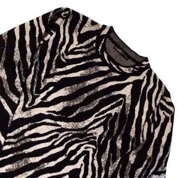 Y2K 갸루 애니멀 제브라 패턴 니트 스웨터 멀티 L