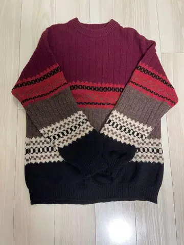 캐주얼 니트 스웨터 보르도 그레이