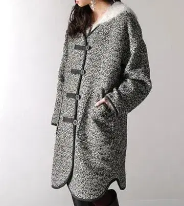 [ 새상품 ] somari imagination 팬시 트위드 미들 코트