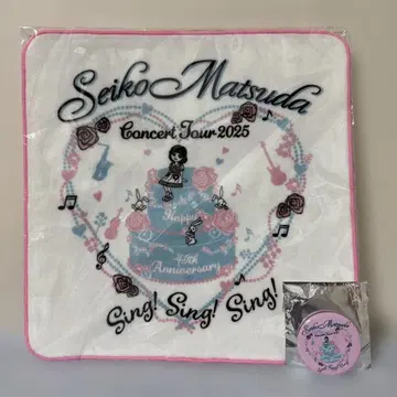 마츠다 세이코 콘서트 투어 2025 핸드 타월과 캔뱃지 핑크