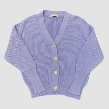 슬로브 이에나 퍼플 가디건 꽈배기 니트