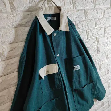 [빅 루즈] 커버올 옷깃 절개 그린 L 상당