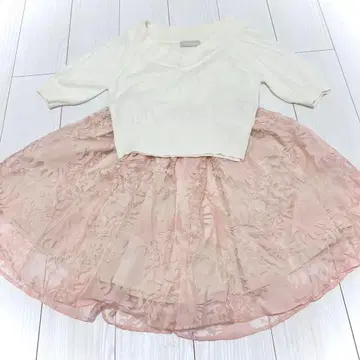 dazzlin 반팔 상의 레이스 스커트 셋업