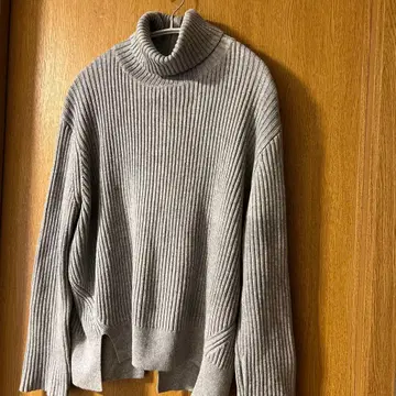 [ snidel ] 그레이 리브 터틀넥 스웨터