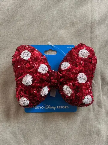 도쿄 디즈니 리조트 리본 머리끈 빨간색 미니