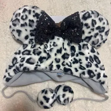 택 포함 새상품 팬캡 레오파드 무늬 미니