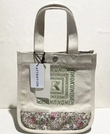 키노쿠니야 큐빅백 로라 애슐리 한정판 토트백