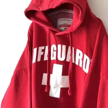 라이프 가드 LIFEGUARD 맨투맨 후드티 XL 레드 빨간색 구제 의류