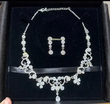 와타베 웨딩 목걸이 귀찌 세트