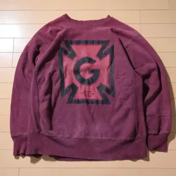 80s 챔피온 USA제 리버스 위브 양면 프린트 트리코 태그