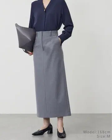 PLST 롱 내로우 스커트 L 사이즈 그레이