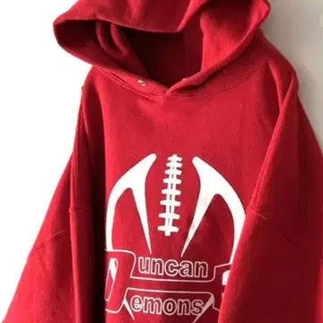 저지 Duncan Demons 후드티 XL 레드 빨간색 구제 의류