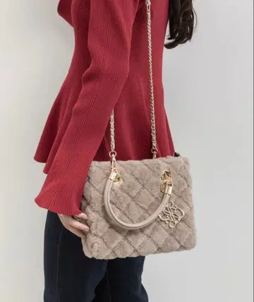 RANDA 퍼 퀼팅 핸드백