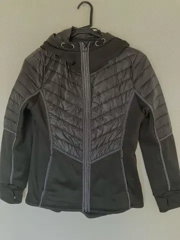 쿄코 히가 후드 부착 퀼팅 자켓 블랙 M