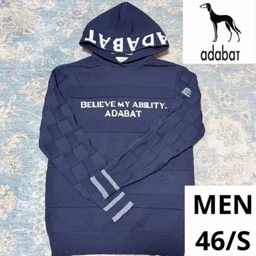 [미사용 새상품] adabat 후드 부착 스웨터 네이비 남성용 46 S