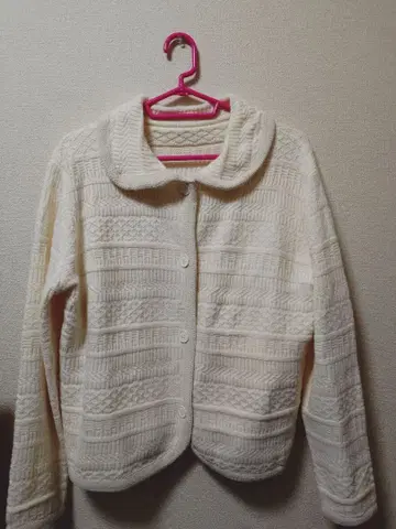 여성용 니트 가디건 아이보리