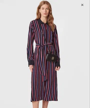 [ 타미힐피거 ] 스트라이프 긴팔 셔츠 원피스