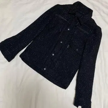 MOR.K.S. JEANS 트위드 자켓 라메 블랙 일본제
