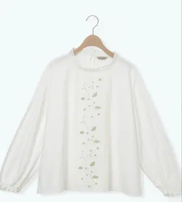 web 한정판 꽃무늬 자수 블라우스 아이보리